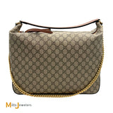 Gucci GG Supreme Monogram Coated Canvas Linea A Hobo Large Canvas Shoulder Bag