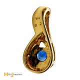 18K Yellow Gold 0.50ct Blue Sapphire 0.075ctw Diamond Slide Pendant