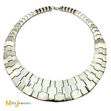 Vintage Betty Thomas Sanel Navajo Sterling Silver 925 Graduated Turquoise Link Necklace 16"