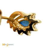 14K Yellow Gold 0.42ctw Blue Sapphire 0.21ctw Diamond Stud Earrings
