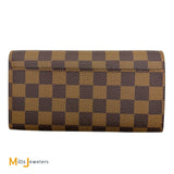 Louis Vuitton Sarah Damier Ebene Canvas and Leather Snap Wallet N63209