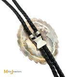 Vintage Signed TM Sterling Silver 925 Blue Turquoise Multi Nugget Bolo Tie