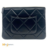 Chanel 19 Original Case Black Quilted Lambskin Clutch