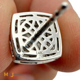 14K White Gold 0.75ctw Diamond Cluster Post Earrings