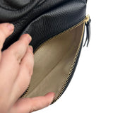 Gucci Pebbled Calfskin Leather Black Soho Backpack