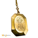 Antique 14K Yellow Gold Photo Keepsake Locket Necklace 16"