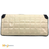 Chanel Vintage Cream and Black Patent Leather Chocolate Bar East West Shoulder Bag