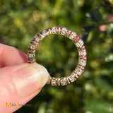 14K Yellow Gold 1.02ctw Ruby and 0.43ctw Diamond Eternity Band Ring Size 8