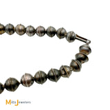 Vintage Signed DO Sterling Silver Royston Turquoise Three Blossom Beaded Necklace 26”