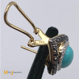 Bellarri 18K Yellow Gold Black Diamond Turquoise Diamond Earrings