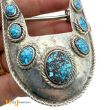 Vintage Sterling Silver 925 Turquoise Southwestern Belt Buckle