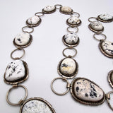 Betty Bitsie Navajo Sterling Silver Signed White Buffalo Turquoise Concho Belt