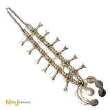 Sterling Silver 925 Turquoise Squash Blossom Necklace 28”