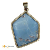 14K Yellow Gold Crazed Asymmetrical Australian Fire Opal Bezel Set Slide Pendant