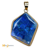 14K Yellow Gold Crazed Asymmetrical Australian Fire Opal Bezel Set Slide Pendant