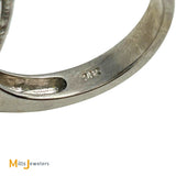 14K White Gold 4ct Cushion Cut Swiss Blue Topaz and 0.55ctw Diamond Halo Cocktail Ring Size 7