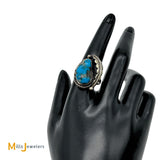 Sterling Silver 925 Vintage Blue Turquoise Ring Size 9.5