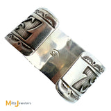 Charlie Bowie Sterling Silver 925 Navajo Turquoise Large Cuff Bracelet