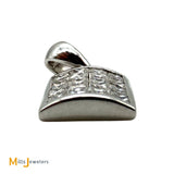 18K White Gold Princess Cut 0.96ctw Diamond Cluster Dangle Pendant
