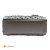 Dior Mini Lady Dior Gray Strass Satin Cannage Crossbody Bag