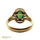 Vintage 14k Yellow Gold 2.33ct Jade and 0.06ctw Diamond Cocktail Ring Size 7