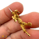 18K Yellow Gold and Platinum 0.01ctw Diamond Unicorn Slide Pendant