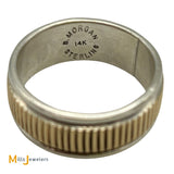Bruce Morgan Navajo Sterling Silver 925 and 14K Yellow Gold Band Ring Size 10.5