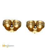 18K Yellow Gold Blue Moonstone Stud Earrings
