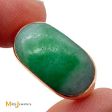 14k Yellow Gold 4.91ct Jade Cabochon Saddle Ring Size 6.25