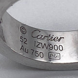 Cartier 18K White Gold 0.22ctw 3-Diamond Love Ring with Certificate Size 6