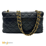 Chanel Soft Elegance Quilted Lambskin Black Flap Crossbody Bag Medium 2013-2014