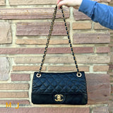Chanel Soft Elegance Quilted Lambskin Black Flap Crossbody Bag Medium 2013-2014