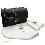 Chanel Double Flap Quilted Caviar Leather Black Crossbody Bag Jumbo 2018