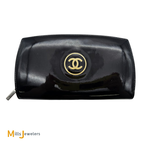 Chanel CC Compact Patent Leather Trousse Maquil Wallet Black 2009/2010
