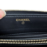 Chanel Black Quilted Caviar Leatherboy Zipper Pouch Medium 2018-2019