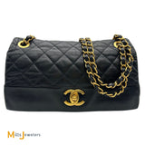 Chanel Soft Elegance Quilted Lambskin Black Flap Crossbody Bag Medium 2013-2014