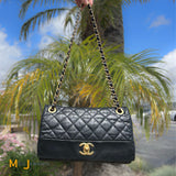 Chanel Soft Elegance Quilted Lambskin Black Flap Crossbody Bag Medium 2013-2014