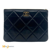 Chanel 19 Original Case Black Quilted Lambskin Clutch
