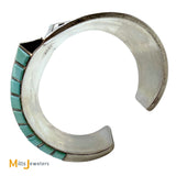 Charlie Bowie Sterling Silver 925 Navajo Turquoise Large Cuff Bracelet