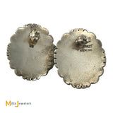 Chester Benally Navajo Signed Sterling Silver 925 Coral Earrings