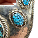 Vintage Sterling Silver 925 Turquoise Southwestern Belt Buckle