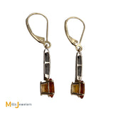 Two-Tone 14KYW Gold 1.27cts Citrine 0.26cts Diamond Dangle Earrings