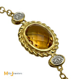 Sophia 18K Two-Tone Yellow White Gold 0.40ctw Diamond Citrine Peridot Smokey Quartz Station Necklace