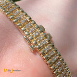 14K Yellow Gold Double Row 1.95ctw 130 Diamond Tennis-Style Bracelet
