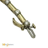 14K Yellow Gold 2ctw Diamond Tennis Bar Link Bracelet 6.5"