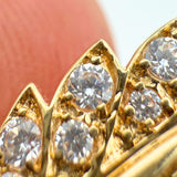 14K Yellow Gold 0.44ctw Round Brilliant Diamond Leaf Huggie Earrings