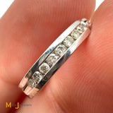I.B. Goodman 14K White Gold 0.16ctw Diamond Channel Set Huggie Hoop Earrings
