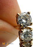 Signed 14K Two-tone Gold 1.87ctw Diamond Graduated Dangle Earrings