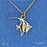 Signed CES 14k Yellow Gold Moorish Idol Fish Pendant