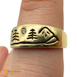 Gold Rush Gallery 14K Yellow Gold 0.02ct Diamond Band Ring Size 8.75